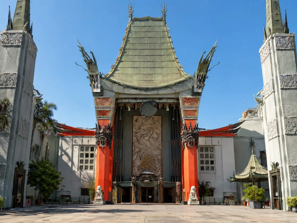 The pagoda-style facade of the Chinese Theatre and its forecourt